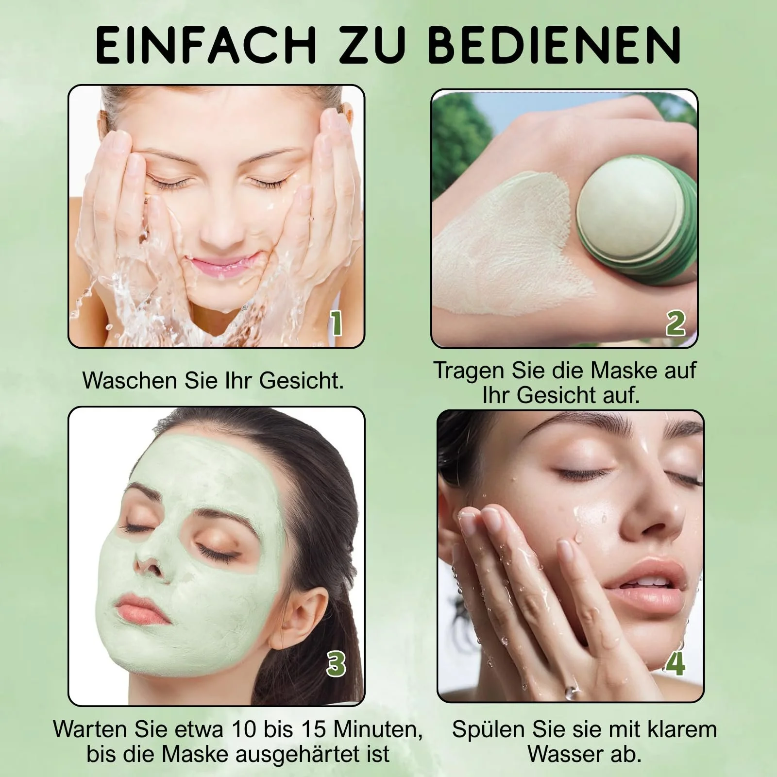 Маска-стик Зеленый Чай с повязкой Cloud Hair Band Очищающая Глубокое очищение пор и увлажнение (3 шт), фото №7