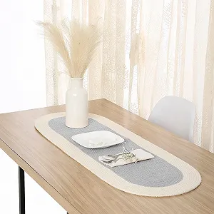 Купити Скатертина-доріжка Encasa XO Handmade Ribbed Cotton 30 x 91 см Light Grey & Cream White - Фото 1 Скатертина-доріжка Encasa XO Handmade Ribbed Cotton 30 x 91 см Light Grey & Cream White - Фото 1