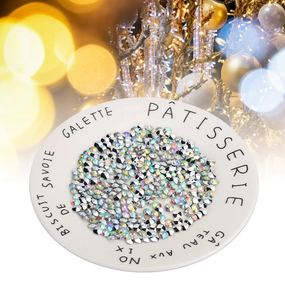 Стрази акрилові 8мм 1000 шт AB Кольорові, фото №2