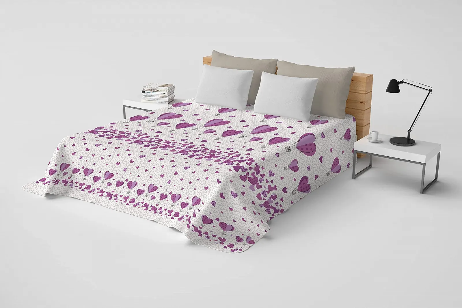 Покривало на ліжко HomeLife Односпальне Бавовна Весна/Літо Зроблено в Італії 170 x 280 Серце, фото №2
