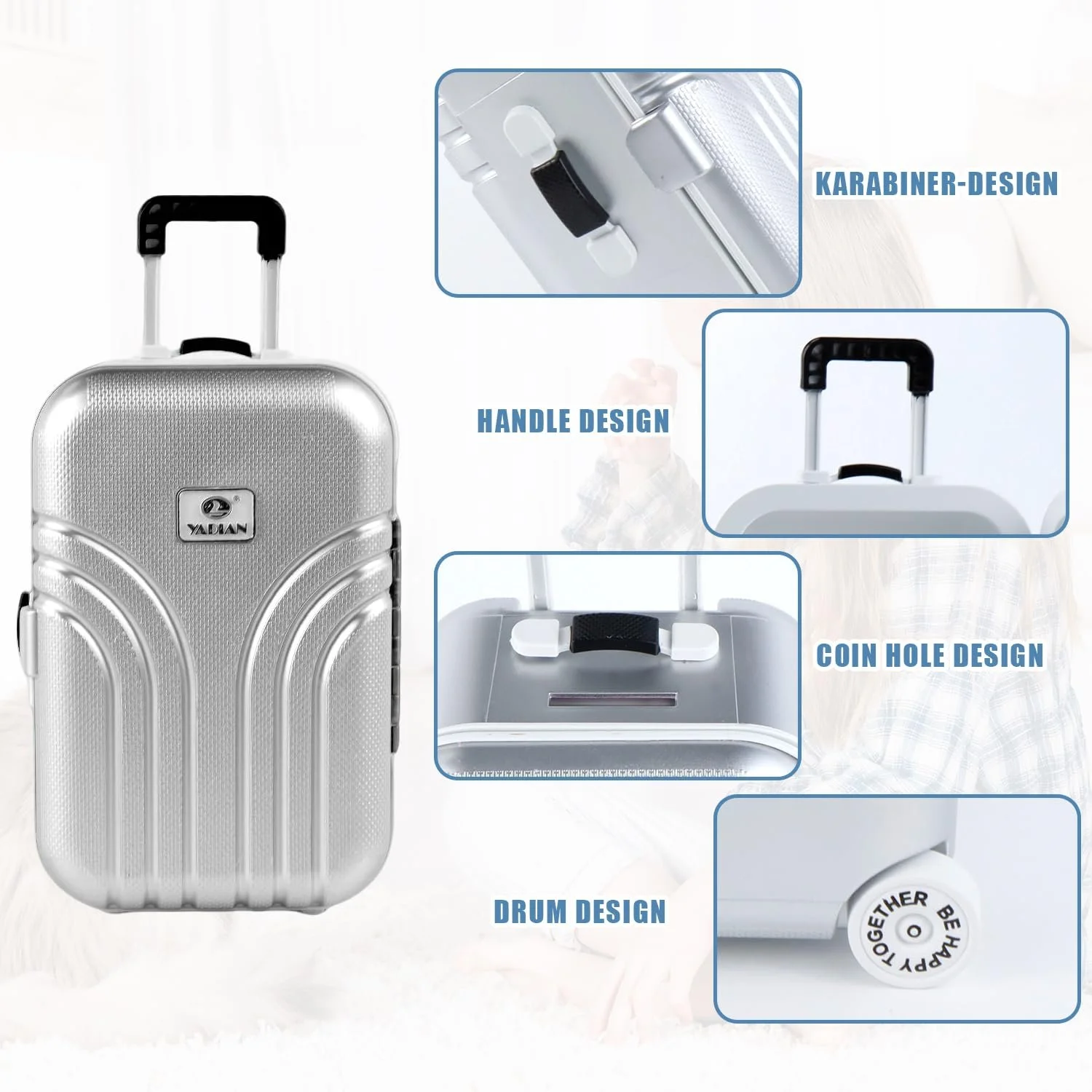 Скарбничка Creative Mini Small Trolley Luggage ABS Plastic, фото №3