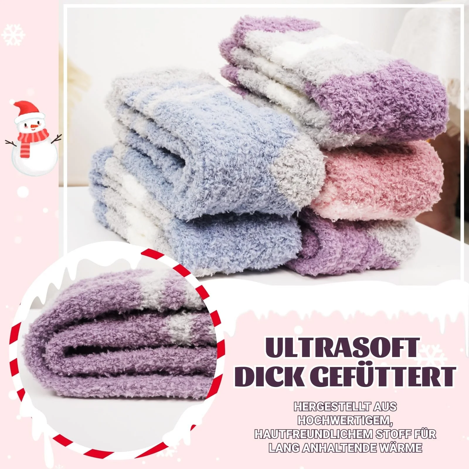 Носки PUTUO Женские Зимние Теплые: Пушистые Домашние Носки для Женщин, фото №3 Носки PUTUO Женские Зимние Теплые: Пушистые Домашние Носки для Женщин, фото №3