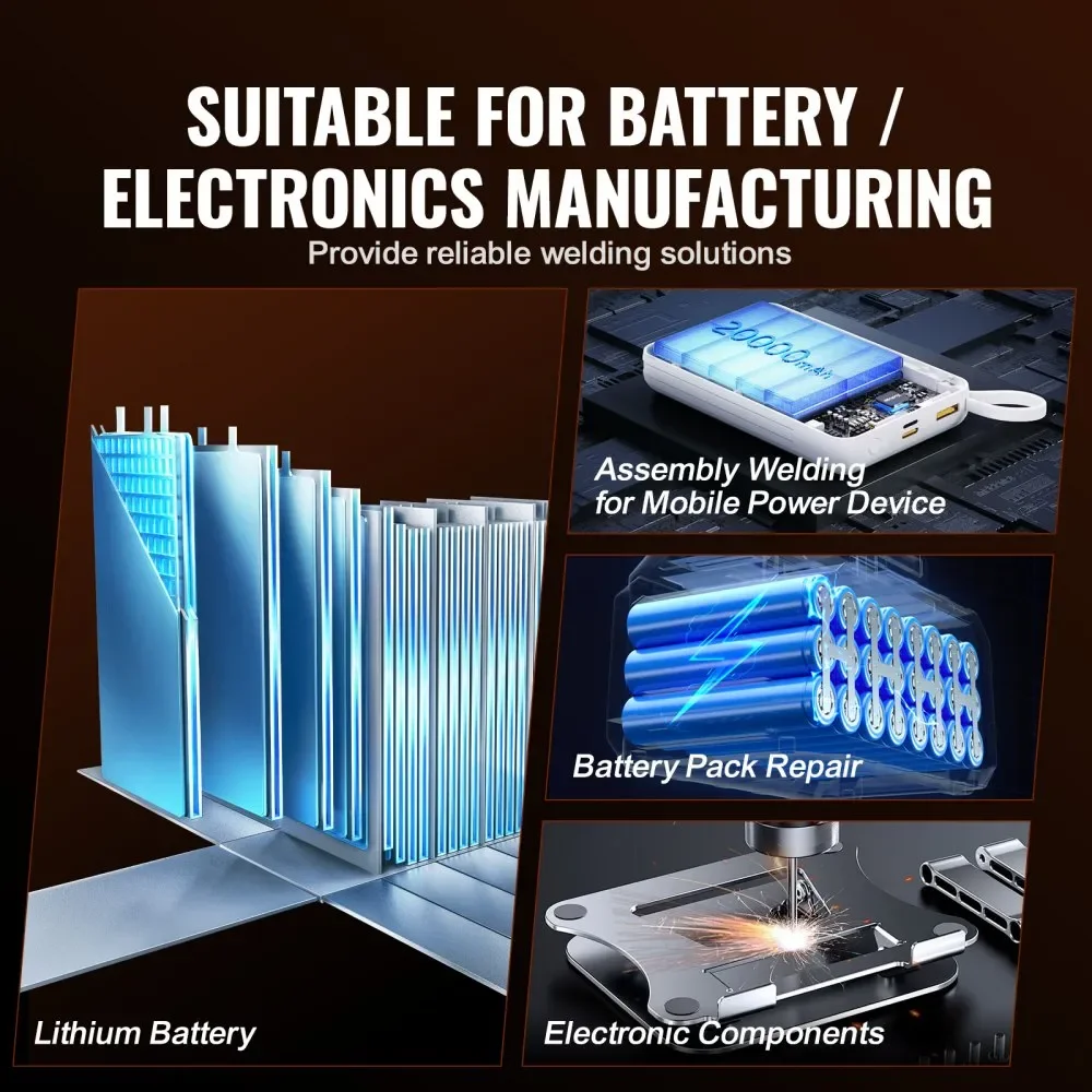 Безпровідний апарат точкового зварювання VEVOR 788H  / 2.8 кВт / 800 А / Білий, фото №7