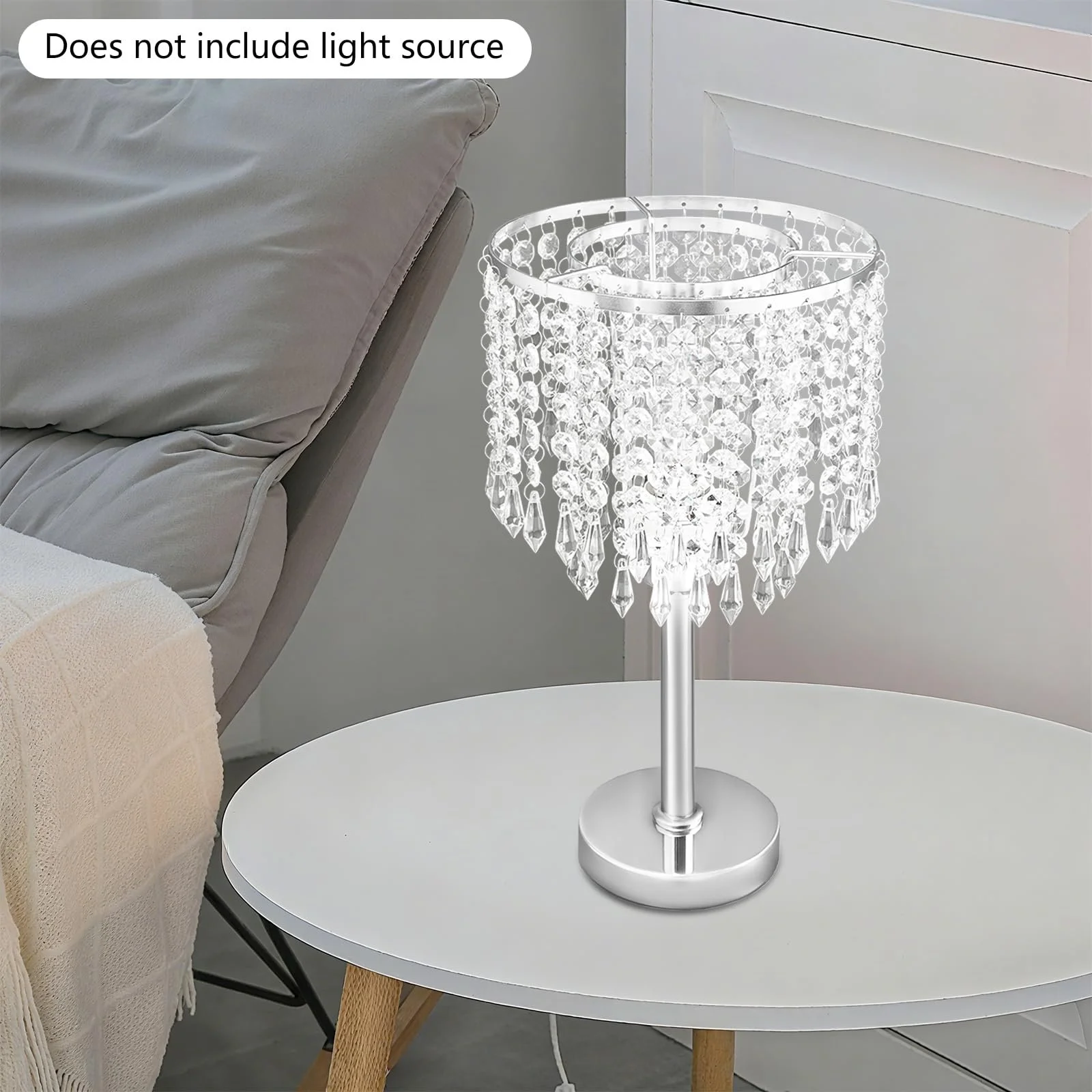 Настольная лампа LED Хрустальная 220V E27 Серебристый, фото №3