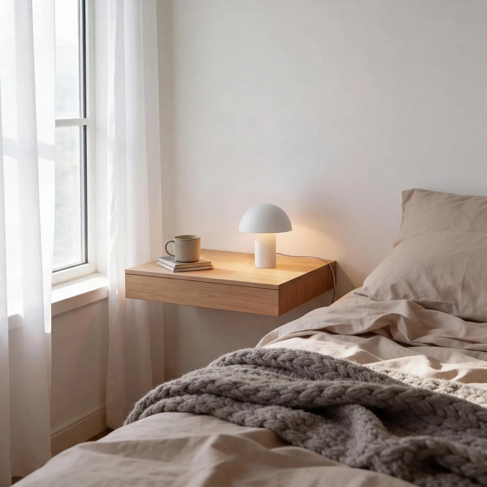 Настільна лампа Alma Mushroom металева в скандинавському стилі E27 Білий, фото №5