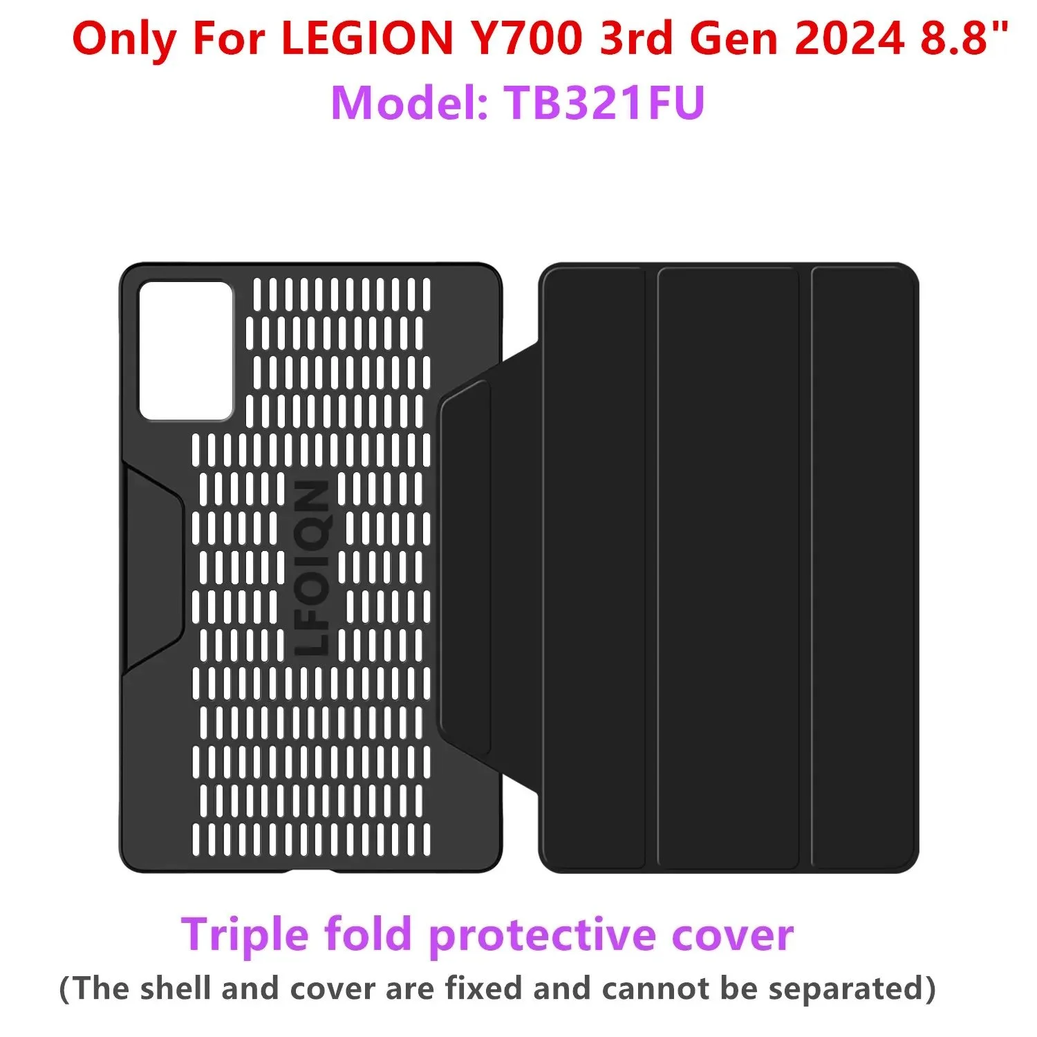 Чохол для планшета Lenovo Legion Y700 3nd Gen 2025 8.8" TB-321FU Black, фото №7