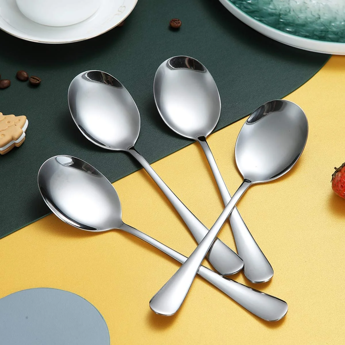 Ложка сервировочная Kyraton, набор 4 шт, включая цельную сервировочную ложку, кухонные принадлежности для сервировки из нержавеющей стали, набор для сервировки 4 шт, фото №3 Ложка сервировочная Kyraton, набор 4 шт, включая цельную сервировочную ложку, кухонные принадлежности для сервировки из нержавеющей стали, набор для сервировки 4 шт, фото №3