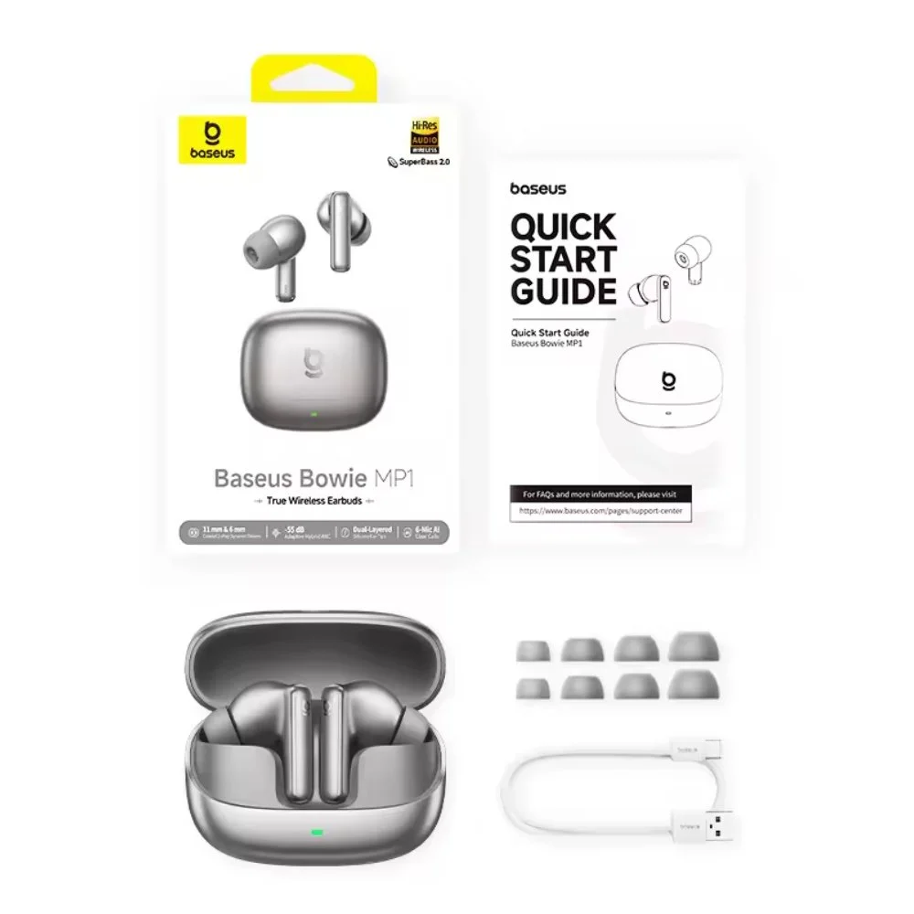 Наушники Baseus Bowie MP1 Hi-Res LDAC ANC -55dB 6-Mic Grey, фото №14