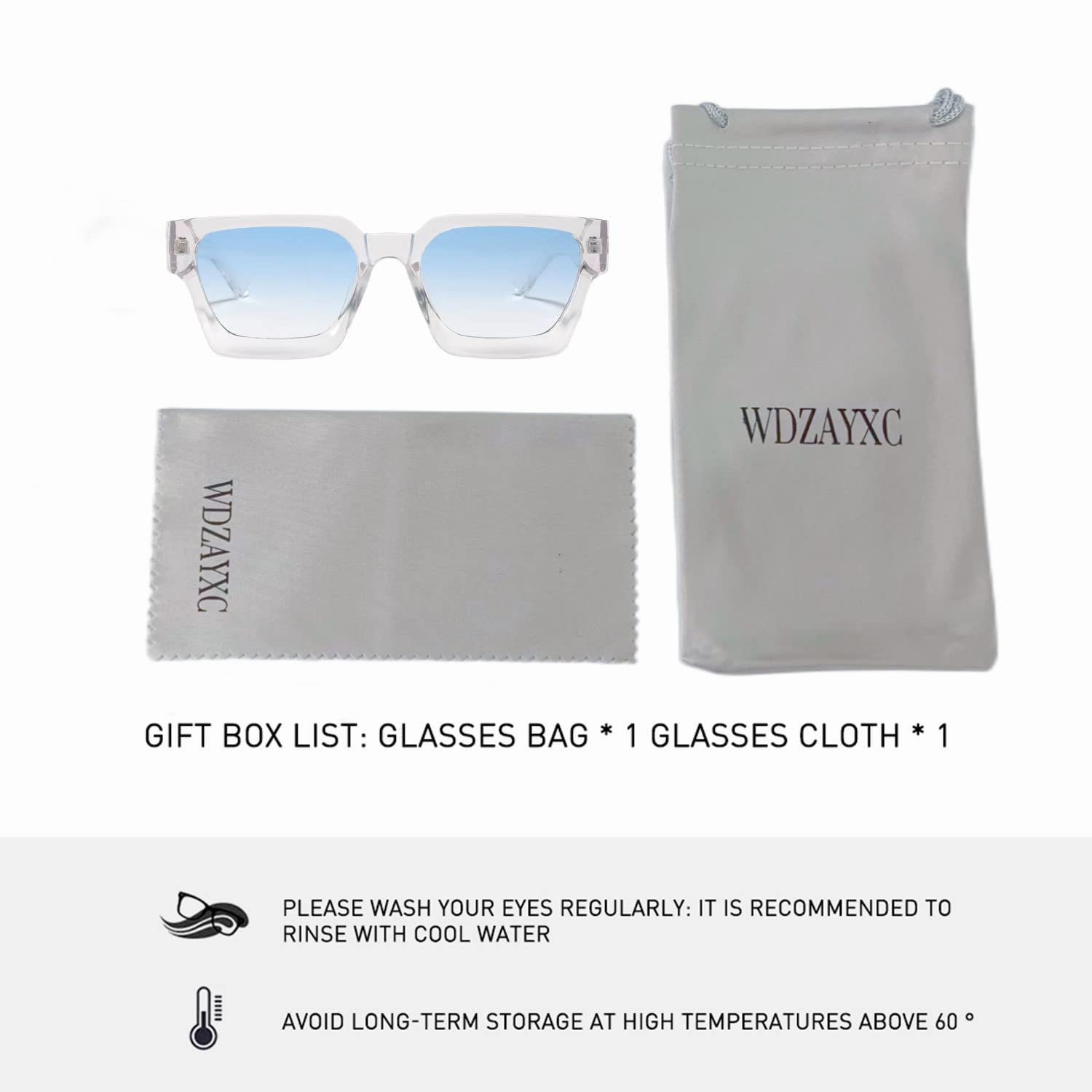 Вінтажні Прямокутні Сонцезахисні Окуляри для Жінок і Чоловіків WDZAYXC, фото №4