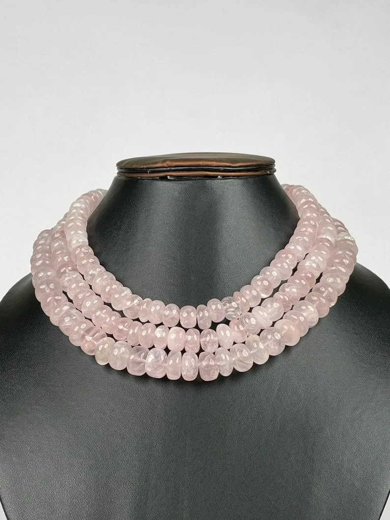 Натуральный Розовый Кварц Родель Гладкие Бусины 10 мм, фото №6