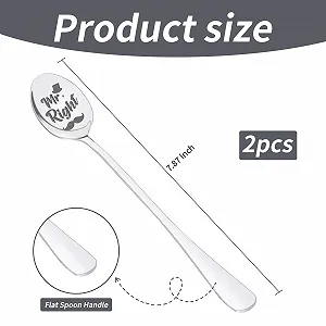 Ложка для пари з гравіюванням Mr Right & Mrs. Always Right, 2 шт. synthetic.ua - Фото 1