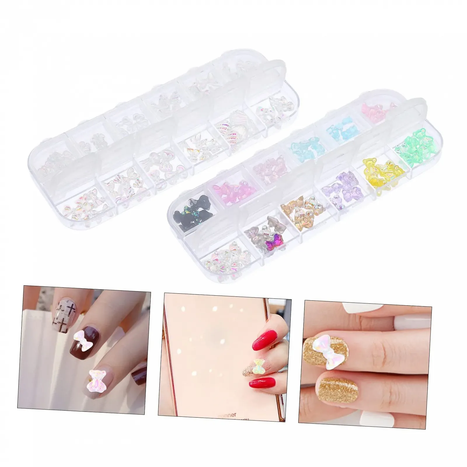 Украшения для ногтей FOMIYES 240 шт. Разноцветные акриловые и смоляные украшения с медведями и бабочками для творческого маникюра и дизайна ногтей, фото №6 Украшения для ногтей FOMIYES 240 шт. Разноцветные акриловые и смоляные украшения с медведями и бабочками для творческого маникюра и дизайна ногтей, фото №6