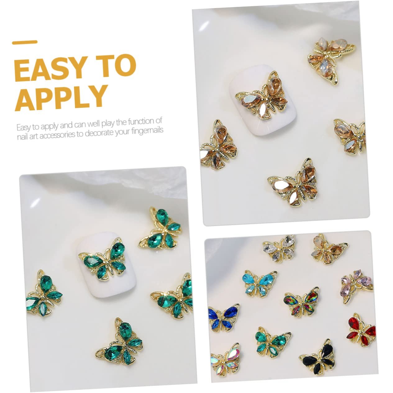 Прикраса для нігтів Beavorty Метелик Кристал Смола 3D Набір, фото №3