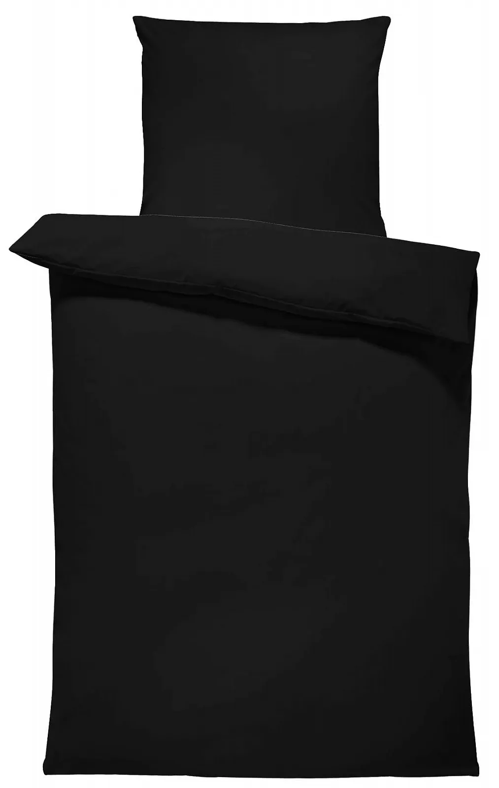 Постільна білизна one-home 2 предмети 135 x 200 см мікрофібра на блискавці чорний, фото №1