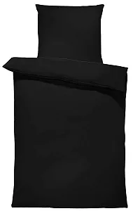 Постільна білизна one-home 2 предмети 135 x 200 см мікрофібра на блискавці чорний - Фото 1