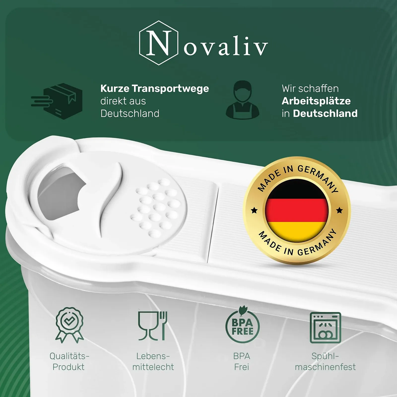 Набір ємностей для зберігання Novaliv 3 шт. 4 л + 2.4 л + 2.4 л з кришкою, фото №7