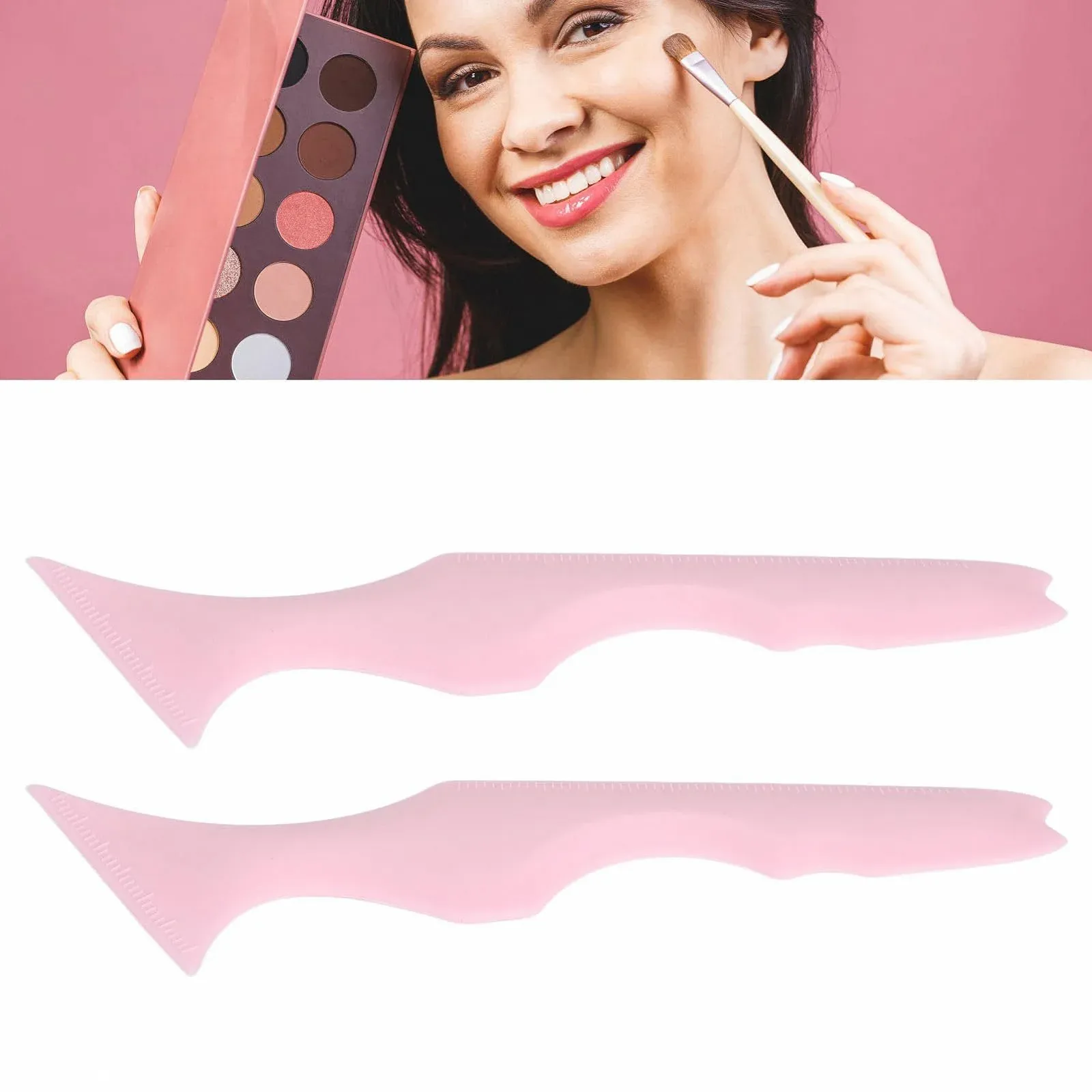 Трафареты для стрелок подводки для глаз для начинающих Многоразовые (РОЗОВЫЙ), фото №3