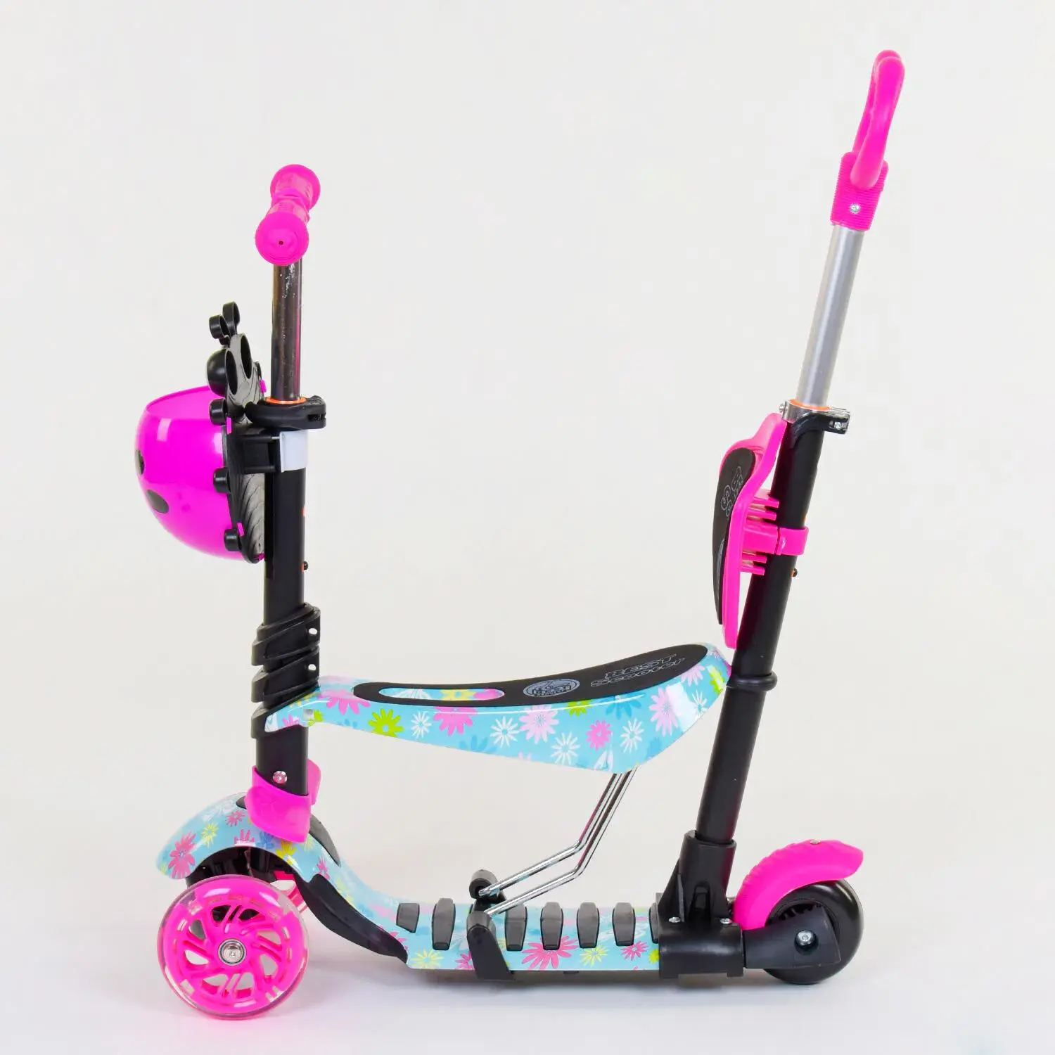 Самокат 5в1 Найкращий Scooter PU колеса з підосвітленням Абстракція Multicolor 84215, фото №3