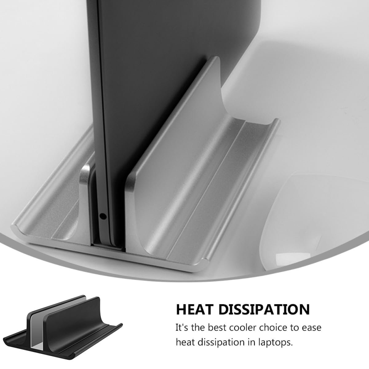 Підставка для ноутбука Вертикальна охолоджуюча Aluminiumlegierung Для офісу та дому, фото №3