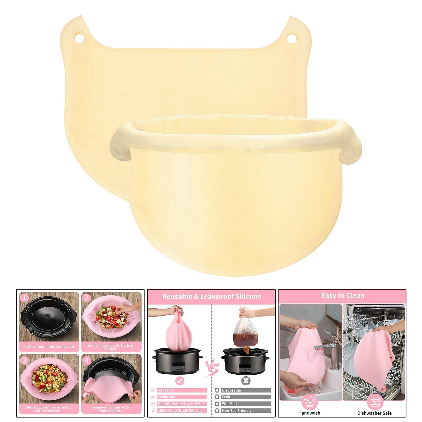 Лайнер Федера розділювач для мультиварки Вставка 6-8 кварт Горщик термостійкі кухонні аксесуари жовтий, фото №5 Лайнер Федера розділювач для мультиварки Вставка 6-8 кварт Горщик термостійкі кухонні аксесуари жовтий, фото №5
