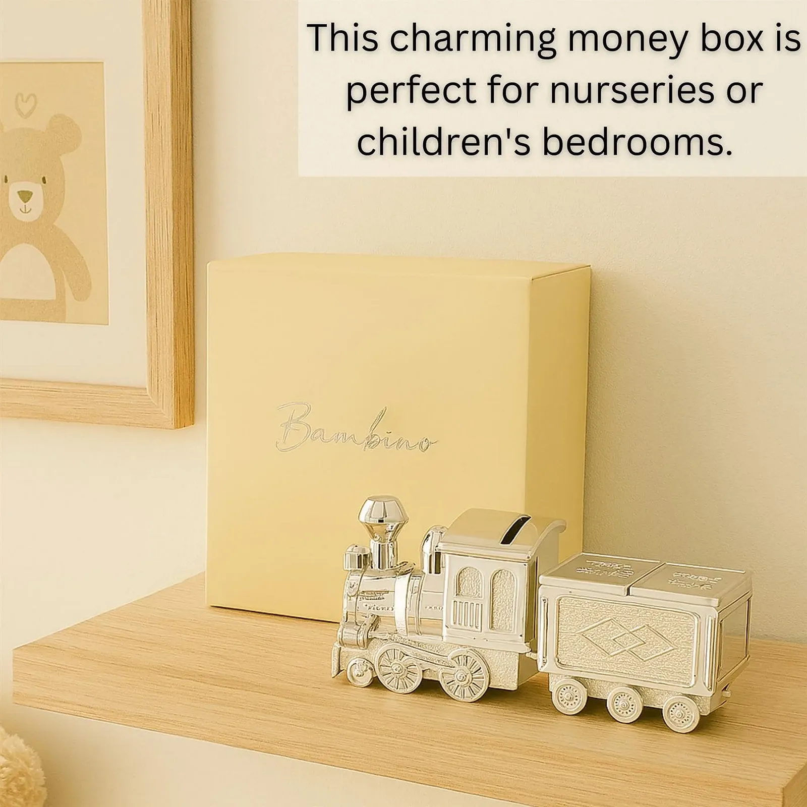 Скарбничка Bambino Потяг посріблена з набором для зуба та локона Срібляста, фото №6