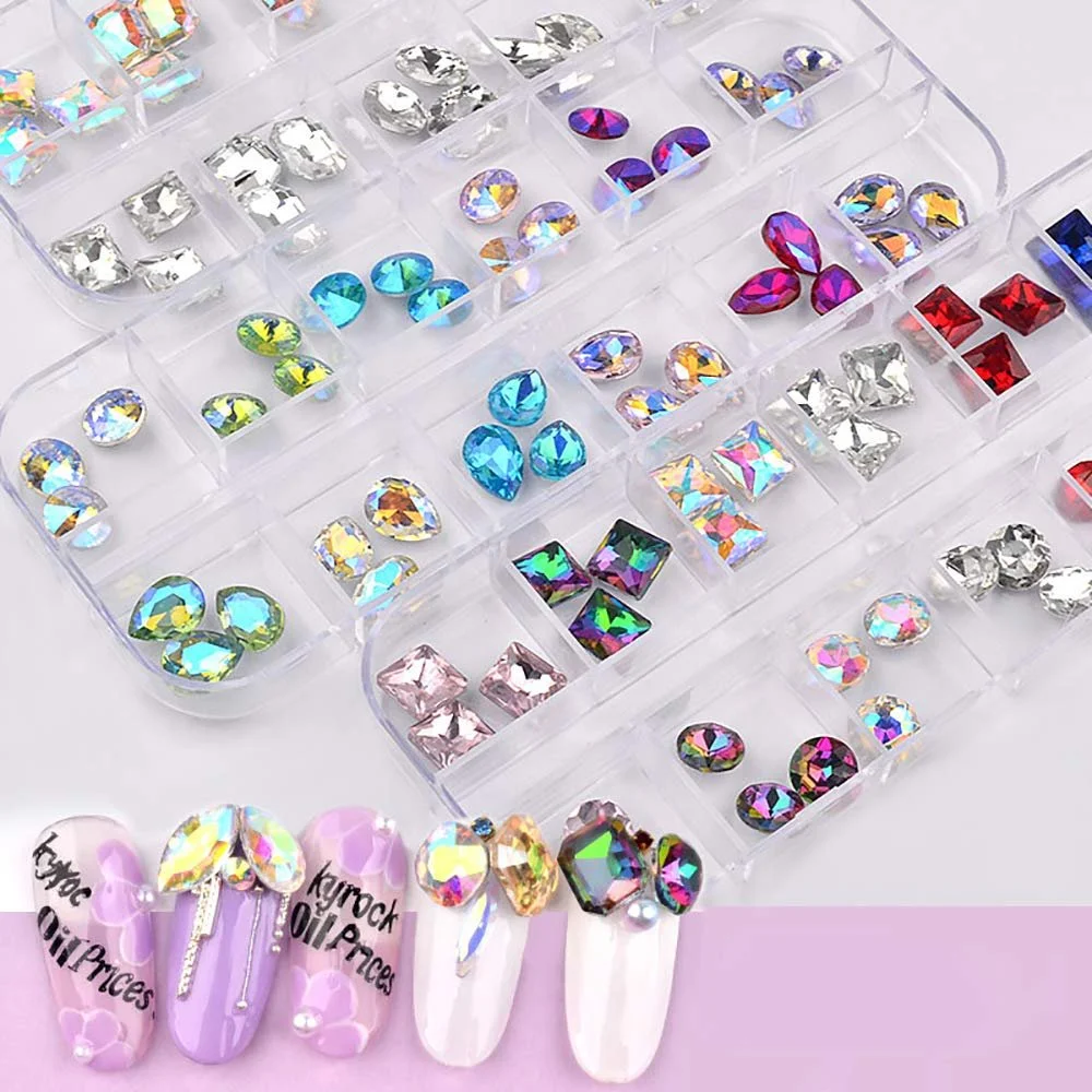 Стрази для нігтів 12 кольорів,, фото №3