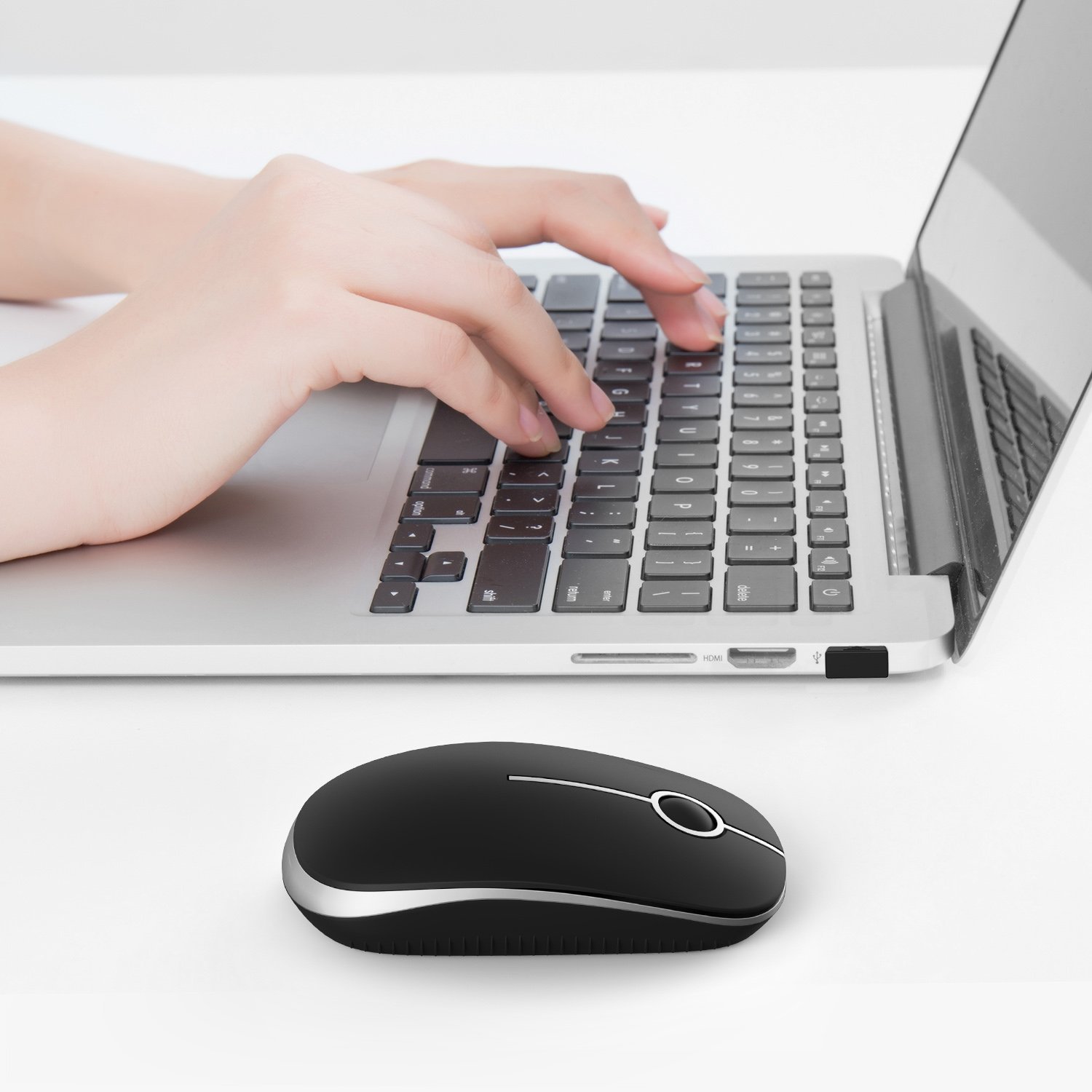 Миша seenda Бездротова 1600 DPI 3 кнопки Чорно-сріблястий, фото №7