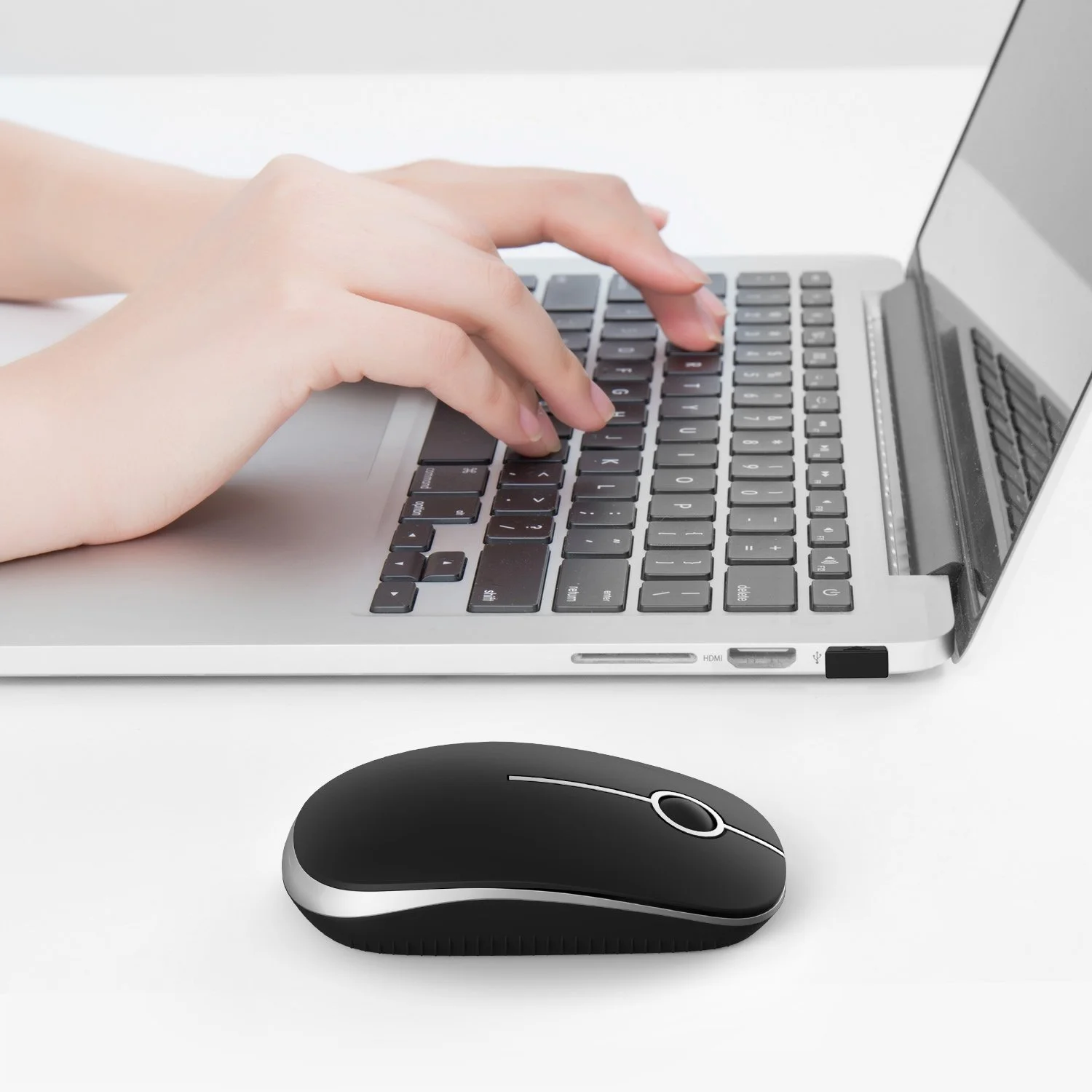 Мышь seenda Беспроводная 1600 DPI 3 кнопки Черно-серебристый, фото №7