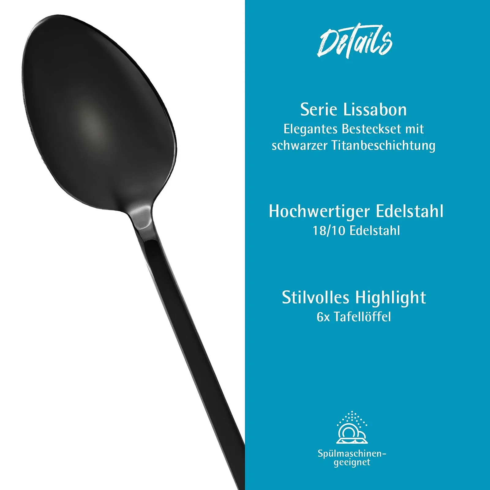 Ложка столова GRÄWE Серія Lisbon Чорний, фото №3