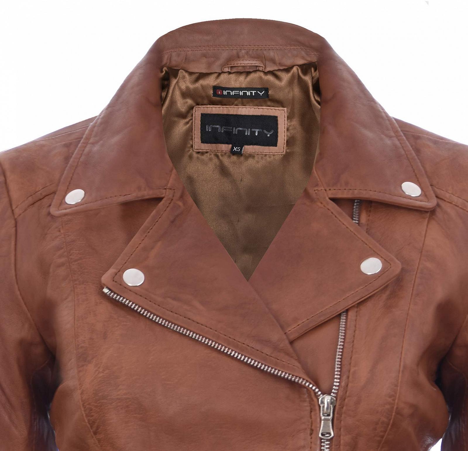 Куртка Infinity Leather Brando Cyclist Винтажный стиль Coniac Tan 100% кожа, фото №4