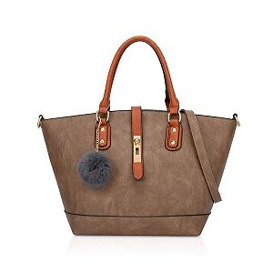 Сумка NICOLE & DORIS Ретро, тоут, велика, з PU шкіри, кольору хакі - Фото 1