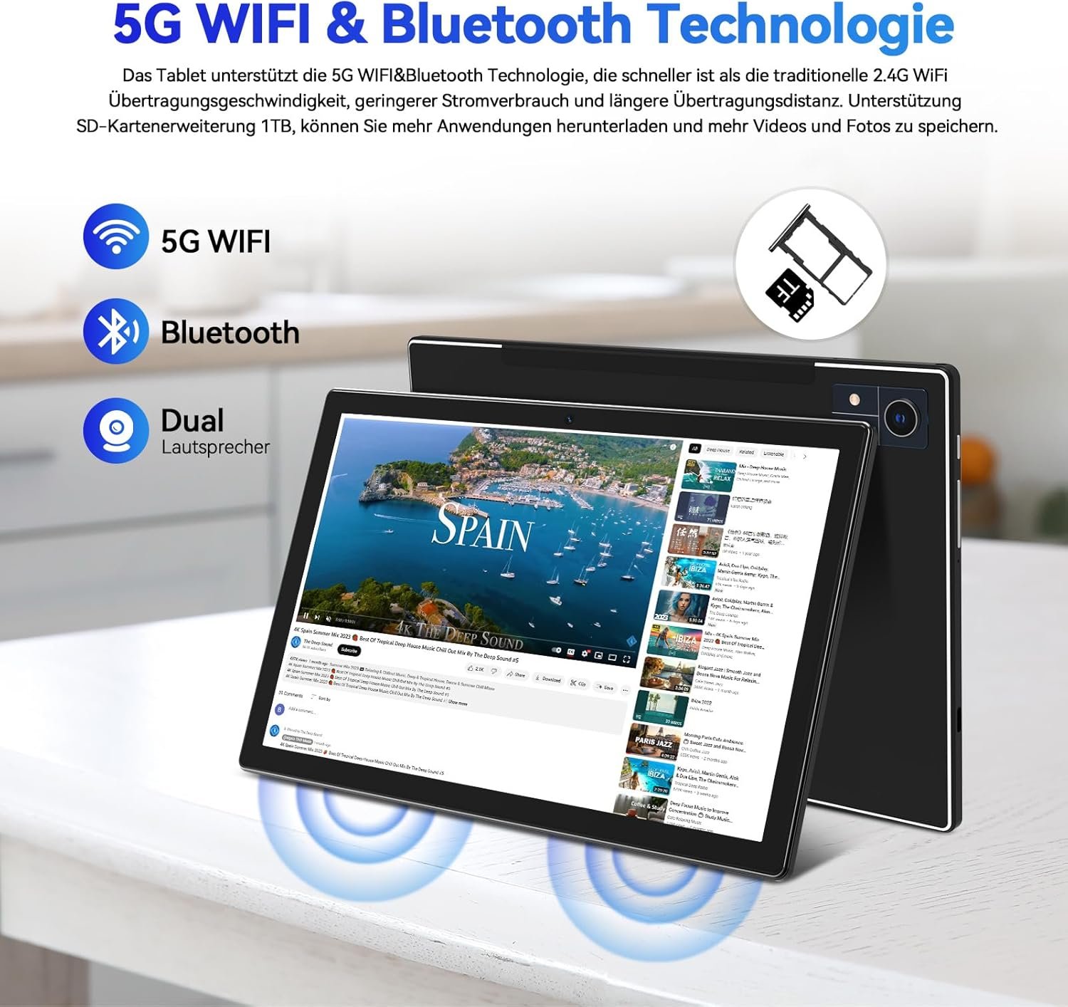 Планшет 10.1" FEONAL D115 8+8/128Gb 8 ядер Android 13 7000 mAh Black, фото №5