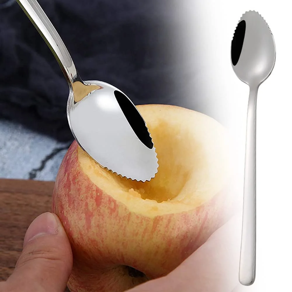 Ложка для грейпфрута з зубчастим краєм з нержавіючої сталі, набір 3 шт., фото №5