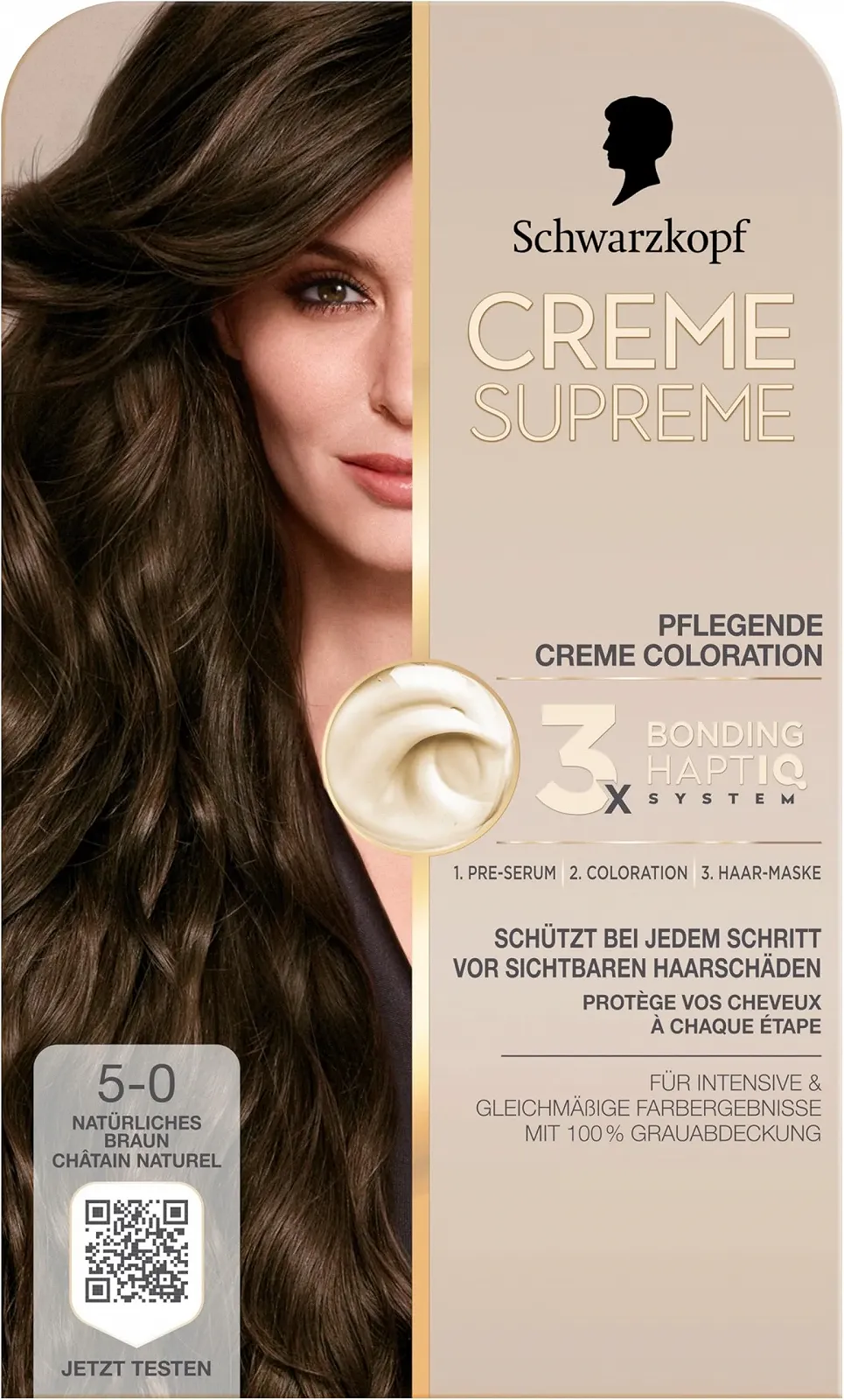 Крем-фарба Schwarzkopf Creme Supreme 5-0 Натуральний Каштановий (4 x 182 мл), стійка фарба для волосся з сироваткою та маскою для волосся, захищає від видимих пошкоджень волосся, для 100% зафарбовування сивини, фото №2 Крем-фарба Schwarzkopf Creme Supreme 5-0 Натуральний Каштановий (4 x 182 мл), стійка фарба для волосся з сироваткою та маскою для волосся, захищає від видимих пошкоджень волосся, для 100% зафарбовування сивини, фото №2