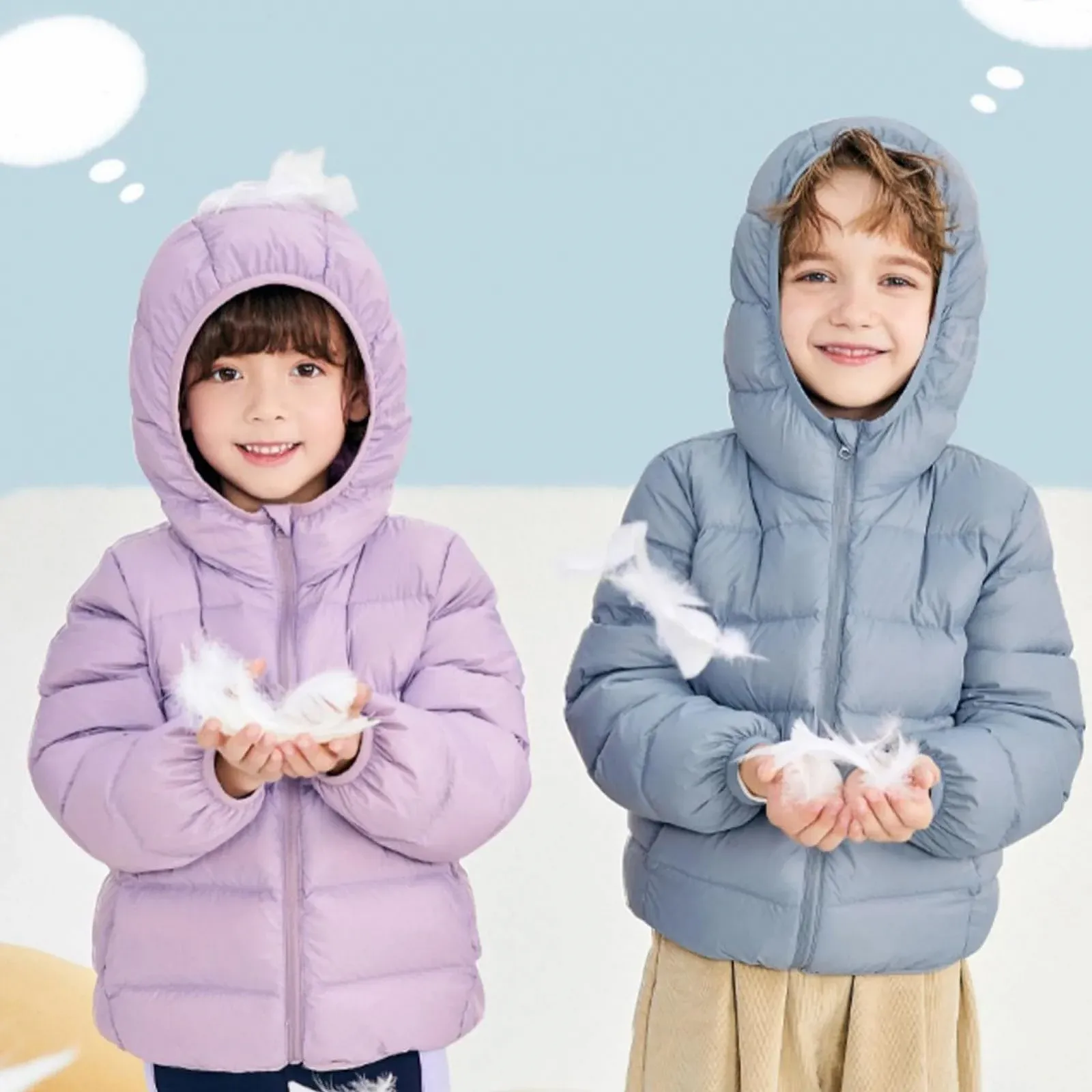 Дитяча стьобана куртка Amur Leopard, Легка пухова куртка з капюшоном, фото №6