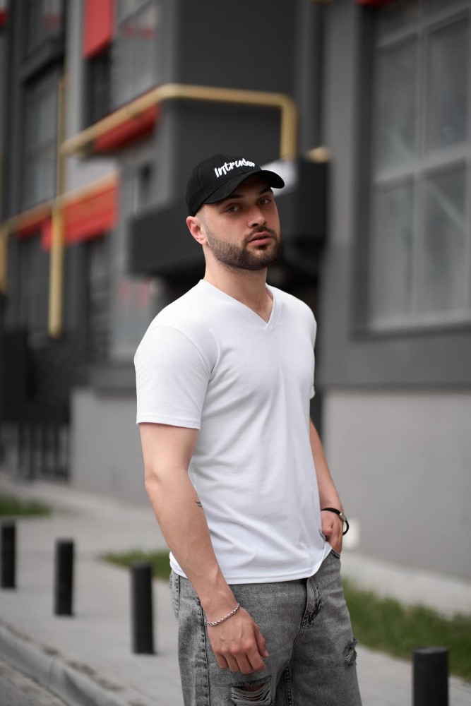 Футболка біла горло, фото №5