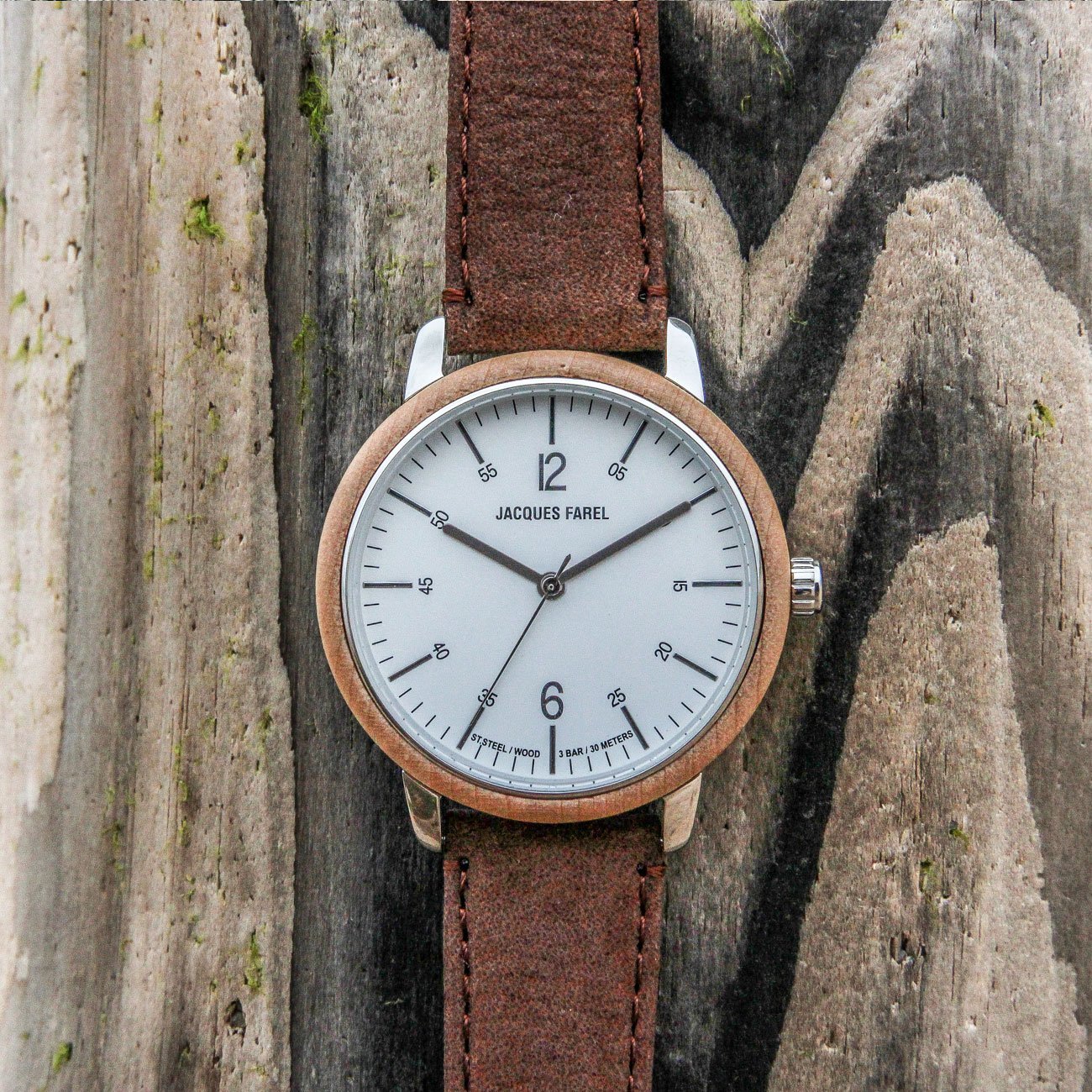 Жіночий годинник Дерев'яний Jacques FAREL Hayfield Maple Коричневий, фото №7