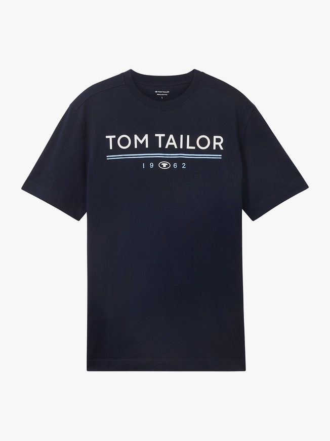Футболка  WITH A LOGO PRIN 1040988-10668 Tom Tailor Темно-синій M, фото №5