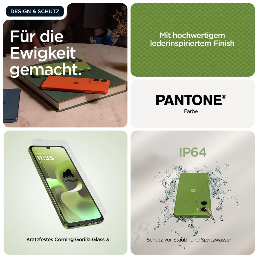 Смартфон Motorola Moto g06 6.88 дюймов HD+ Display Corning Gorilla Glass 3 Water-Repellent 50 MP Camera 4/256 GB 5100 mAh TurboPower Charging Pantone Tendril Protective Cover, фото №5