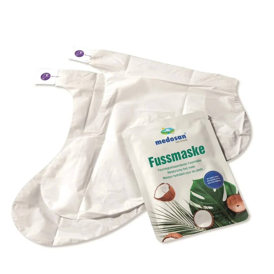 Маска для ніг Medosan з кокосовою олією та гіалуроновою кислотою (набір 3 шт.), фото №1