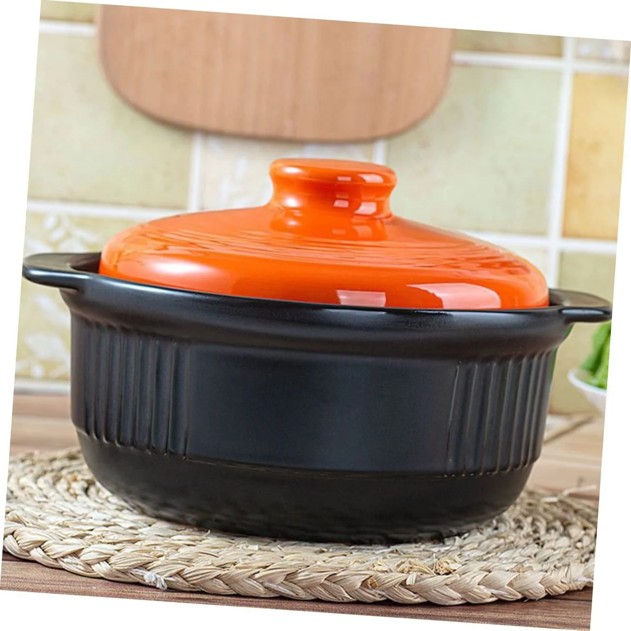 Каструля Amosfun Керамічна антипригарна з кришкою Мала для супів та тушкування, фото №9