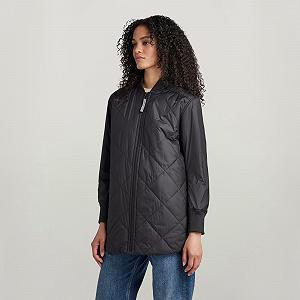 Женская куртка G‑Star Padded Bomber Collar Dark Black - L synthetic.ua - Фото 1