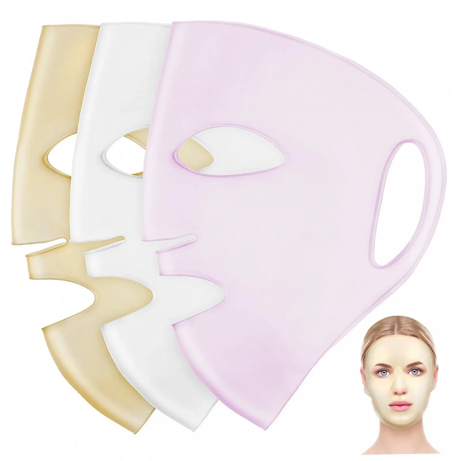 Маска для обличчя LIFKOME Силіконова Багаторазова 3 шт, фото №1