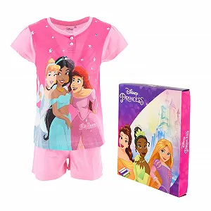Піжама Disney Принцеси Футболка та Шорти Попелюшка Аріель Жасмін для Дівчат - Фото 1