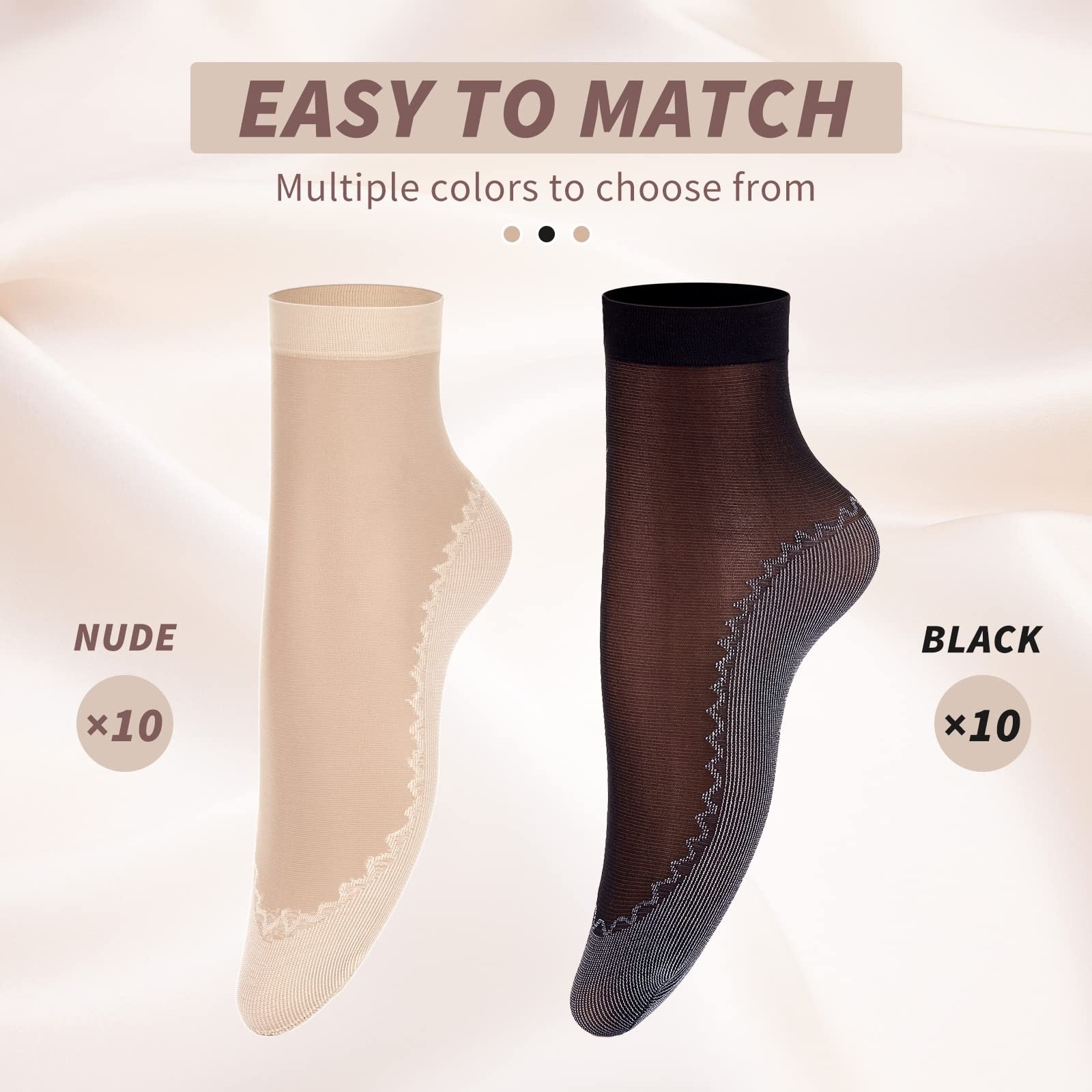 Носки SATINIOR Женские гольфы 20 пар Хлопковая подошва, фото №3