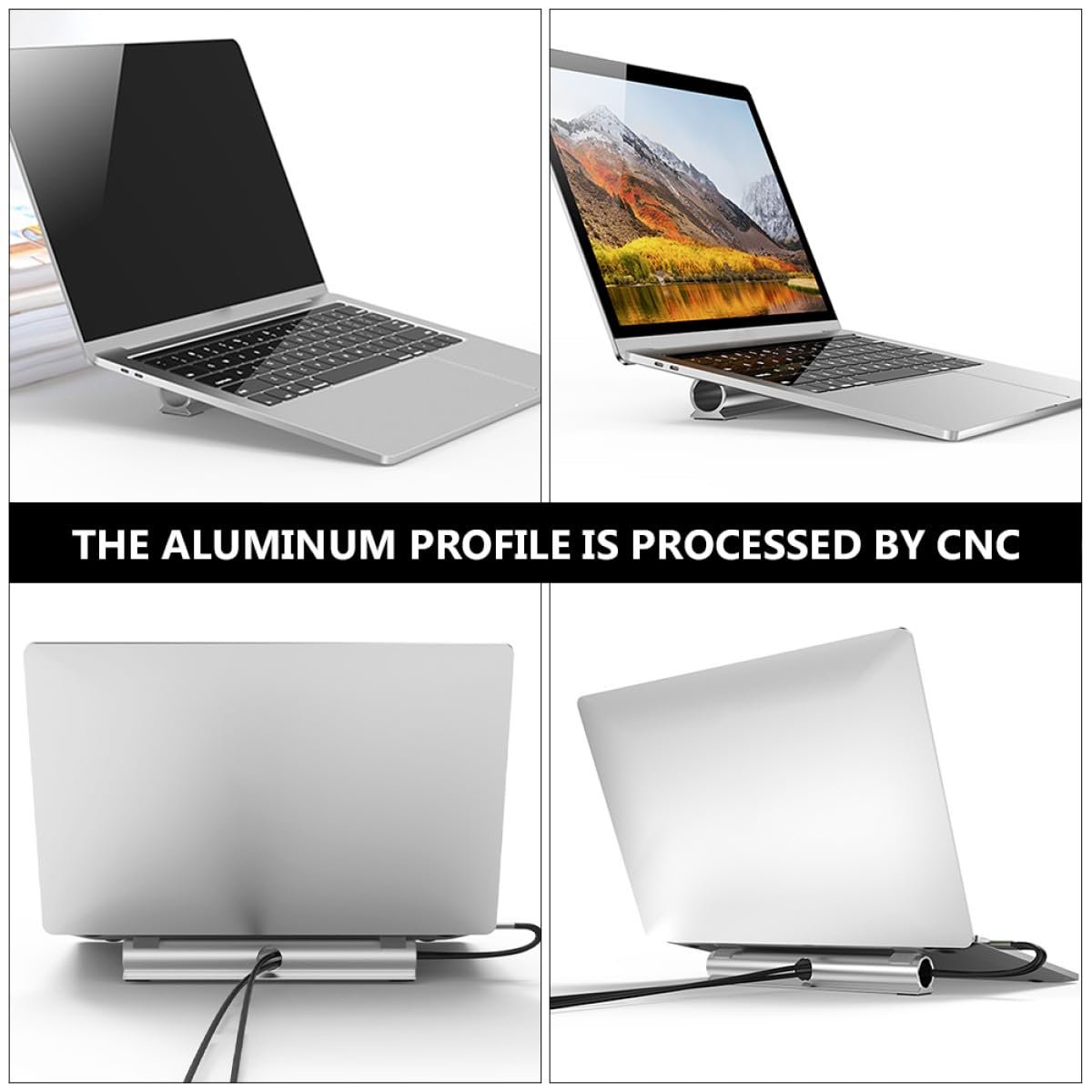 Підставка для ноутбука з алюмінієвого сплаву 11 14 дюймів з організацією кабелів, фото №4