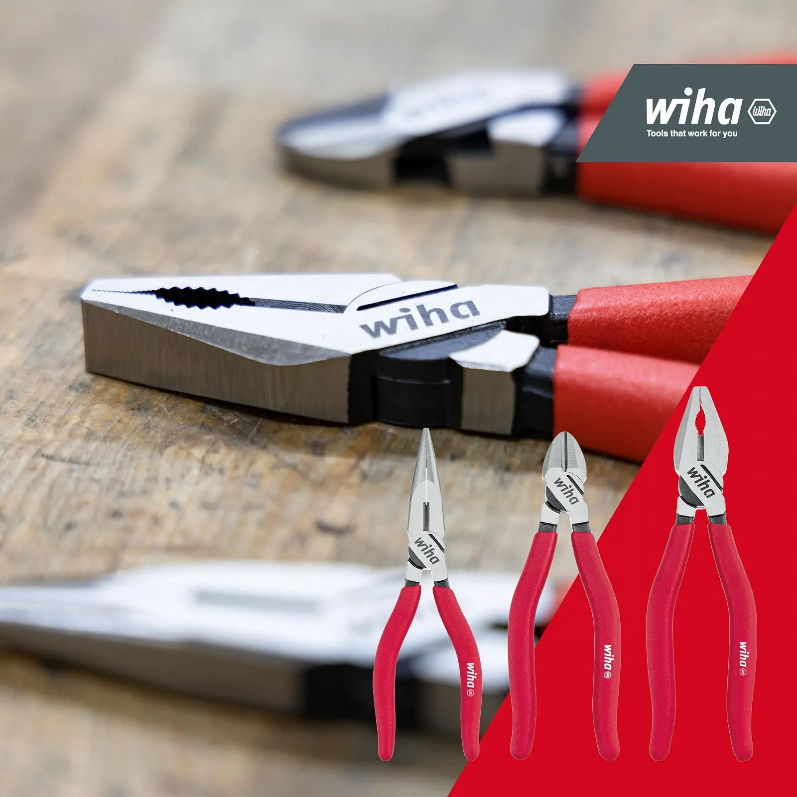 Набір плоскогубців Wiha Basic, 3 шт, фото №5