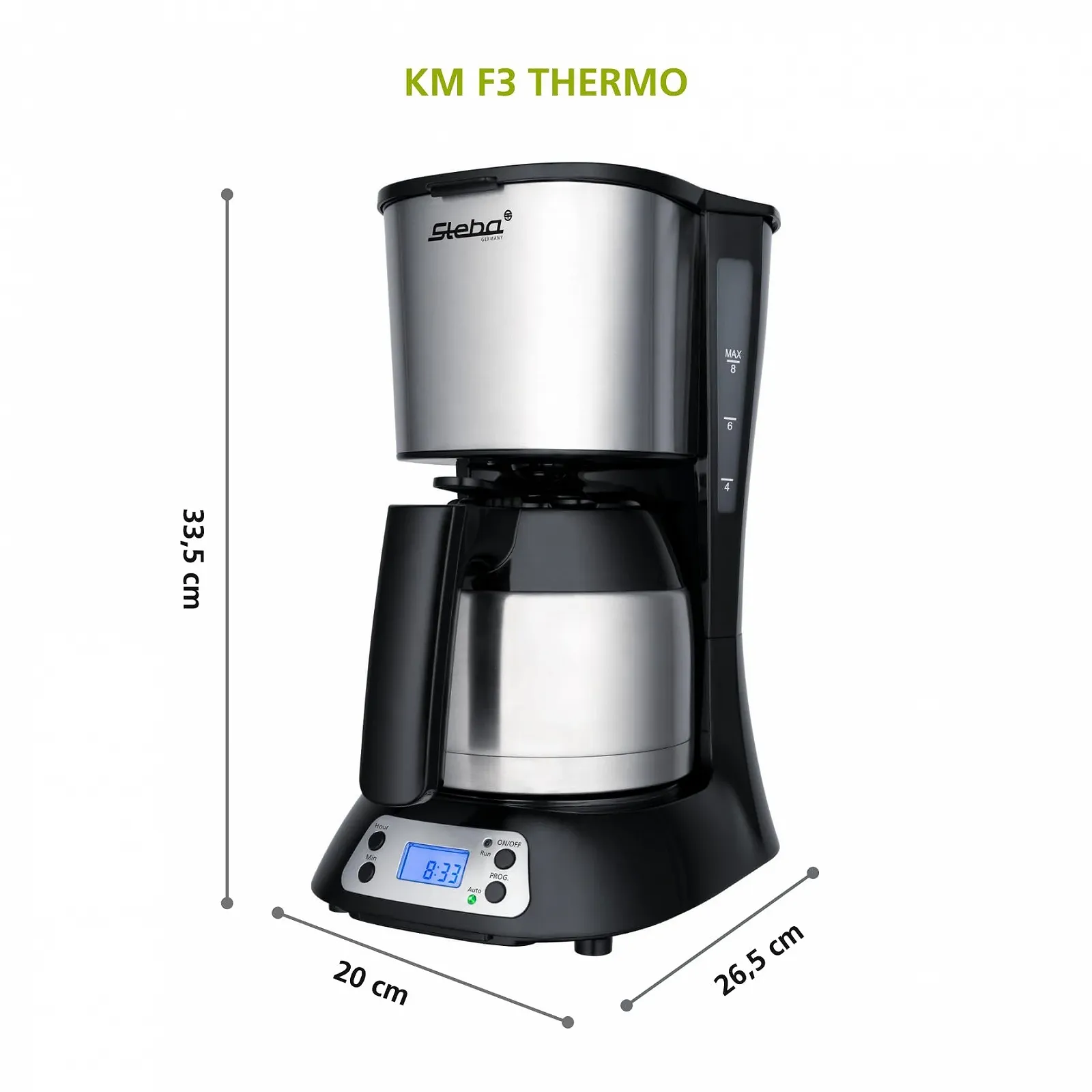 Капельная кофеварка Steba KM F3 Thermo 1 л 8 чашек 900 Вт, фото №4