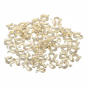 Набор 50 шт. Аксессуары для ногтей Камни для ногтей Аксессуары для ногтей Декоративные камни Аксессуары для маникюра Драгоценные камни для ногтей Подвески для ногтей для страз для ногтей Золотой - Фото 1