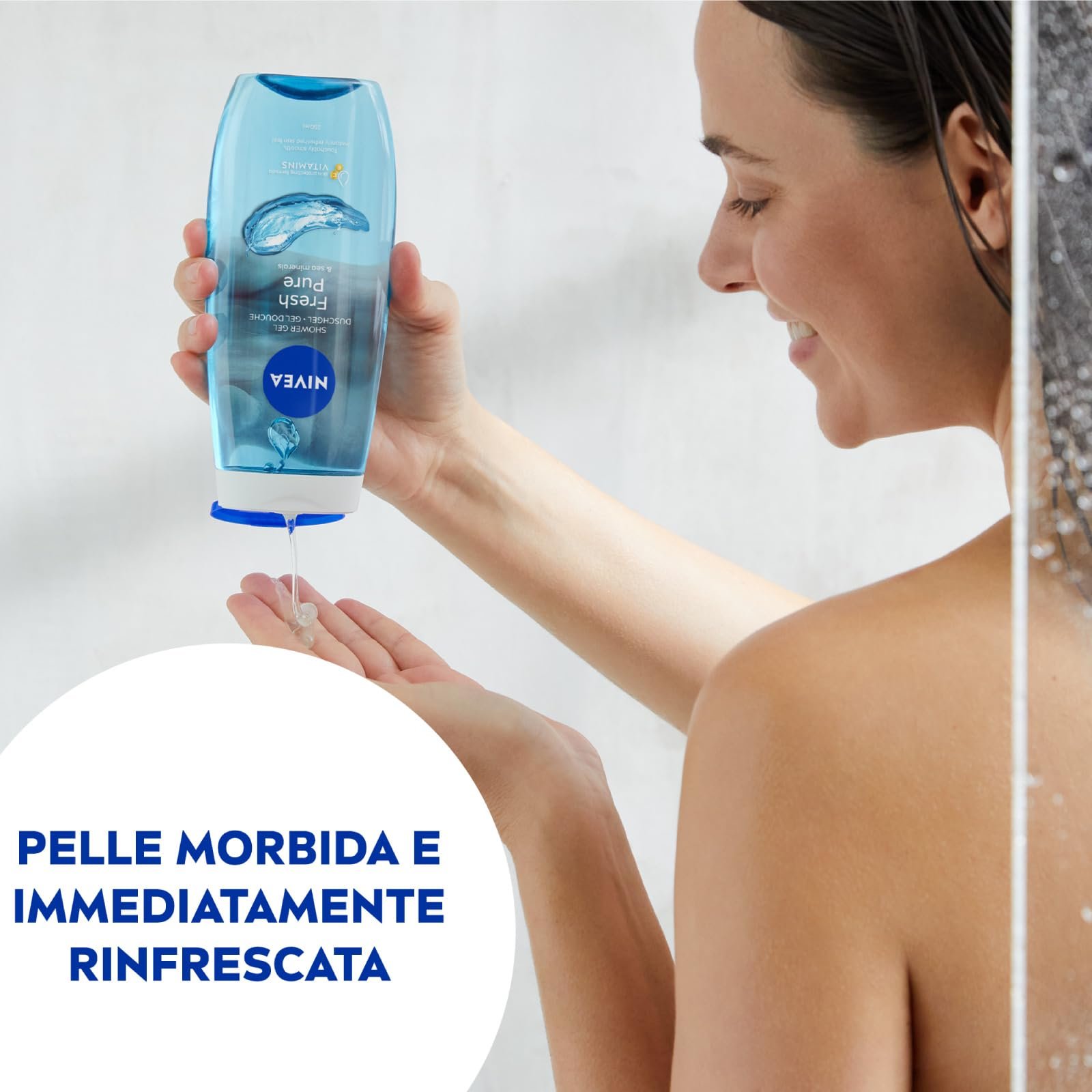 Гель для душа NIVEA Fresh Pure освежающий с морскими минералами 5 флаконов по 250 мл, фото №4
